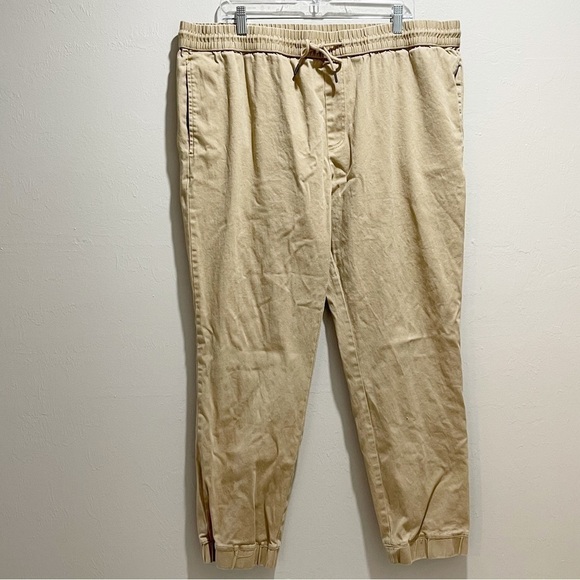 ORIGINAL USE Men’s Stretch Cotton Poplin Joggers Pants Pull On Elastic Waist XL - Picture 1 of 7
